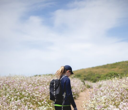 여성 건강관리, 일상 속 작은 실천이 큰 변화를 만듭니다 woman walking between flower fields